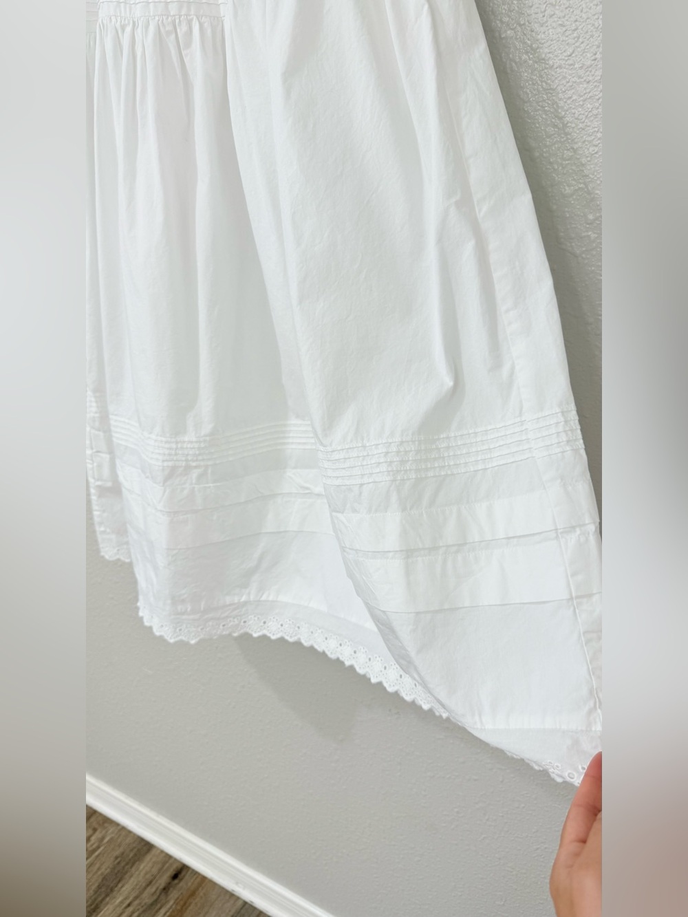 o.p.t Beth Cotton Skirt White Size 2 Tiered Eyelet Maxi Midi Cottagecore XS-S - Picture 5 of 10